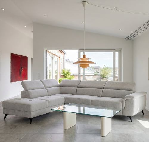 Furnhouse chaise longue bank links Betis - Grijs - Stof - 95x290x90