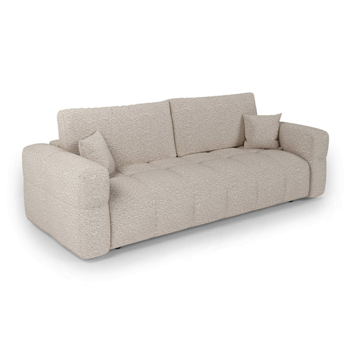 Premium Interiors - Slaapbank met opbergruimte VIBE - bouclé-stof beige 247cm