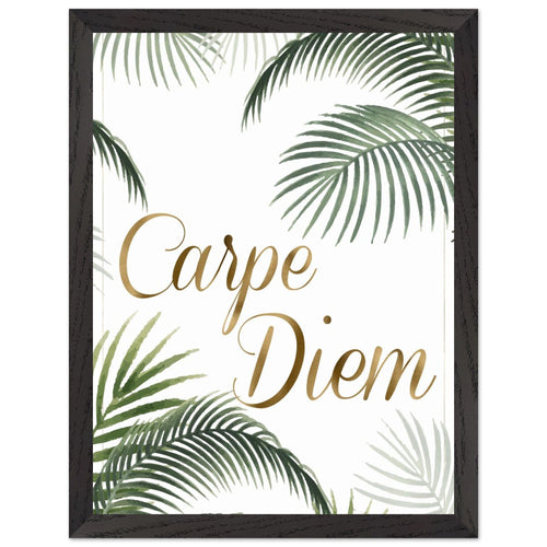 Artfulprints Poster met Lijst Boho – Carpe diem   - 30x40 cm - Groen