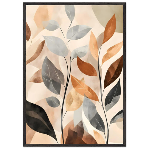 Artfulprints Poster met Lijst Boho – Autumn leaves   - 70x100 cm - Meerkleurig