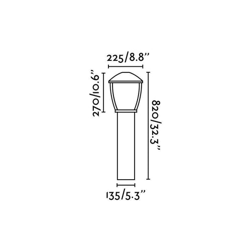 Faro Wilma - 1 Licht Tuinpaal Licht Grijs IP44, E27
