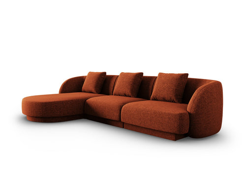 Cosmopolitan Design linker hoekbank Tulum 4-zits, chenille, terracotta - 156x255x70cm