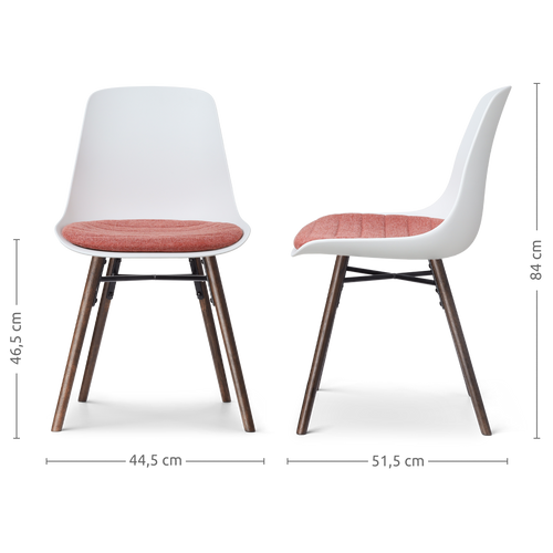 Nolon Nena-Liv Eetkamerstoel Wit - Terracotta Kussen - Walnoot - vtwonen shop