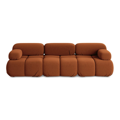 LaMiaSofa 3-zits bank Sanremo - velours - terracotta - 285x96x70