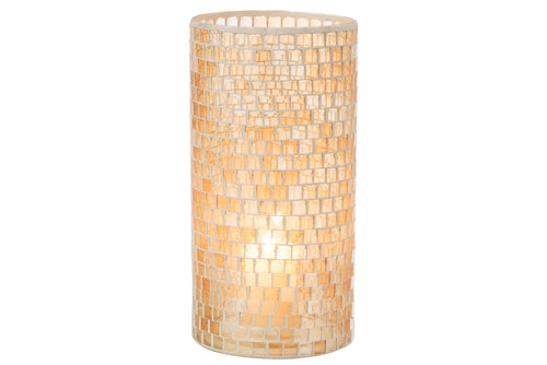 J-Line vaas Mozaiek Rond - glas - oranje - 29 cm hoog - vtwonen shop