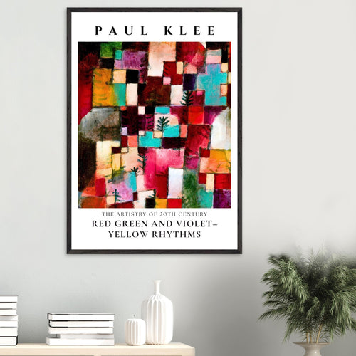 Artfulprints Poster Paul Klee - Red green and violet-yellow rhythms   - 30x40 cm - Meerkleurig