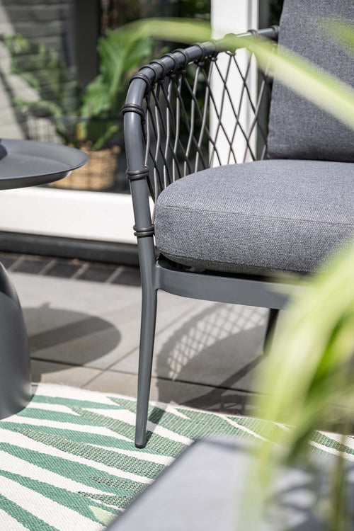 Tropea loungeset - 4-dlg - carbon black - rope donker grijs - vtwonen shop