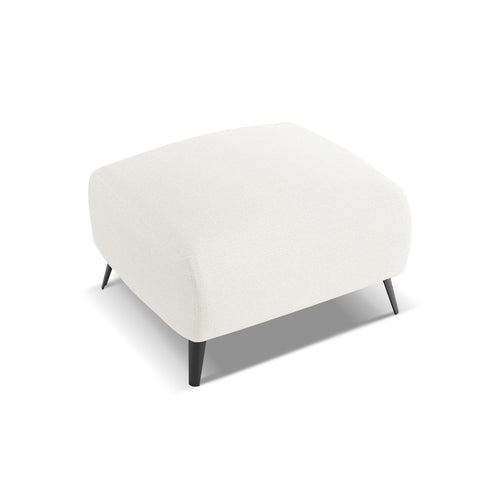 LaMiaSofa Poef Genova - chenille stof - wit - 65x65x44