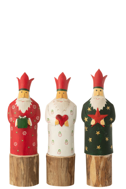J-Line figuur Koningen 3 Op Voet - ijzer/hout - rood  - 3 stuks - vtwonen shop