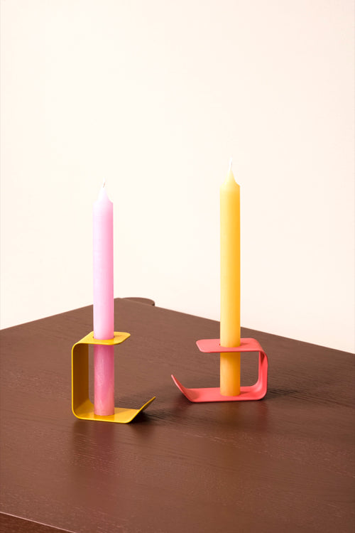 noo.ma FLEC kaarsenhouder - tall - Yellow Mellow - vtwonen shop