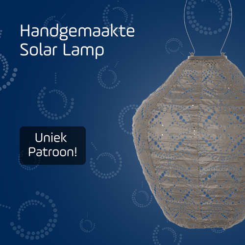 LUMIZ Solar Lampion Mandela Jar - 30 cm - Taupe