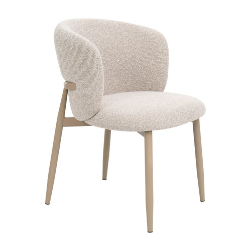 DÉJA Living Eetkamerstoel Varde - Stof - Beige/Beige - Set van 2