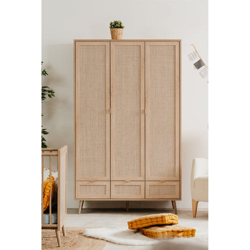 CALICOSY - Kast 3 Deuren BALI - Rotanprint - 55x120x195 cm