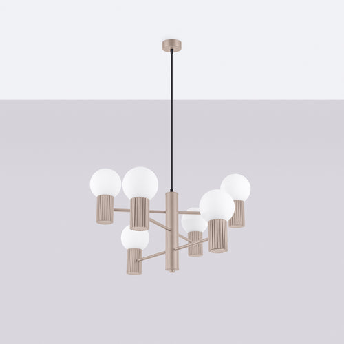 Sollux Lighting Kroonluchter HALO 6 taupe - 64x64x230cm