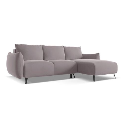 LaMiaSofa hoekbank rechts Genova - velours - lavendel - 242x162x86