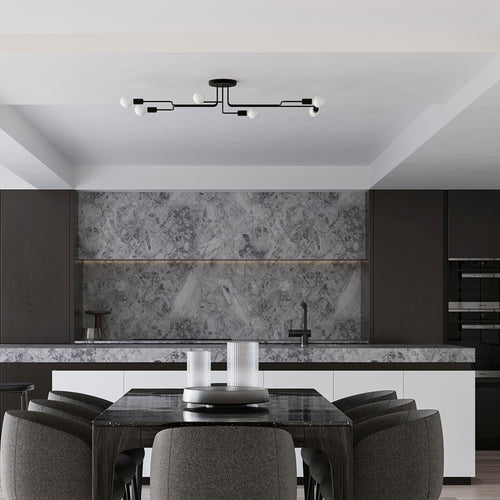 Sollux Lighting Kroonluchter VECTOR 6 zwart - 80x64x15,5cm