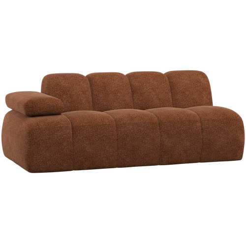 WOOOD 2-zits element bank arm links Mojo - Wollig - Roestbruin - 74x204x97 - vtwonen shop