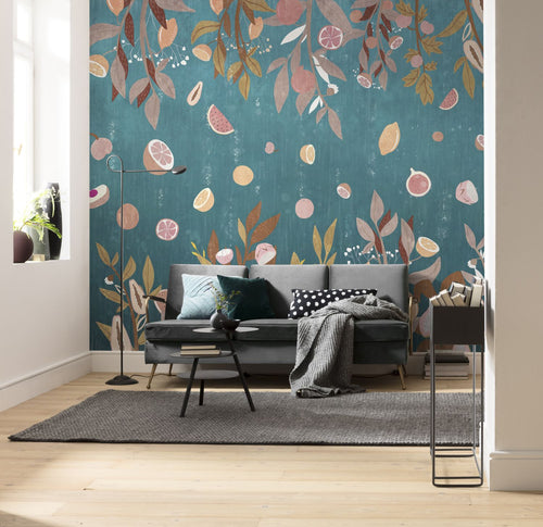 Komar fotobehang fruit blauw en roze - 350 x 250 cm - 611215 - vtwonen shop