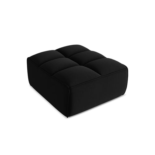 LaMiaSofa Poef Belluno - velours - zwart - 80x93x43
