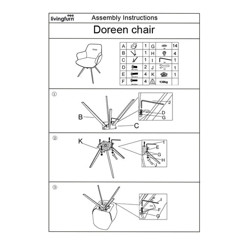 Livingfurn eetkamerstoel Doreen - boucle - Brown - 2 stuks - vtwonen shop