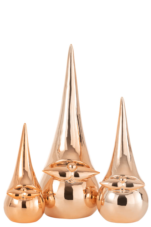 J-Line figuur Kerstman Modern - porselein - koper - large - vtwonen shop