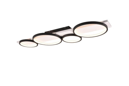 Trio Leuchten plafondlamp Medera - 4 lichts - 100  x 8   cm - zwart wit - vtwonen shop
