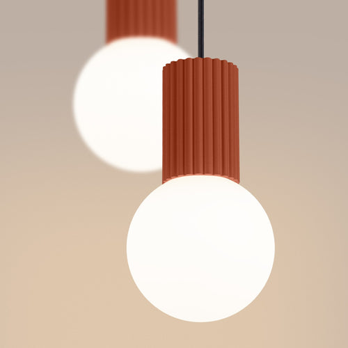 Sollux Lighting Hanglamp HALO 2P rode oker - 15x15x120cm