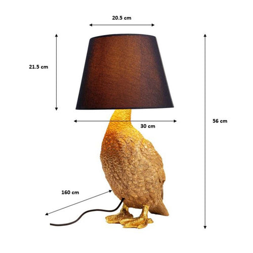Kare Design tafellamp - eend - goud en zwart