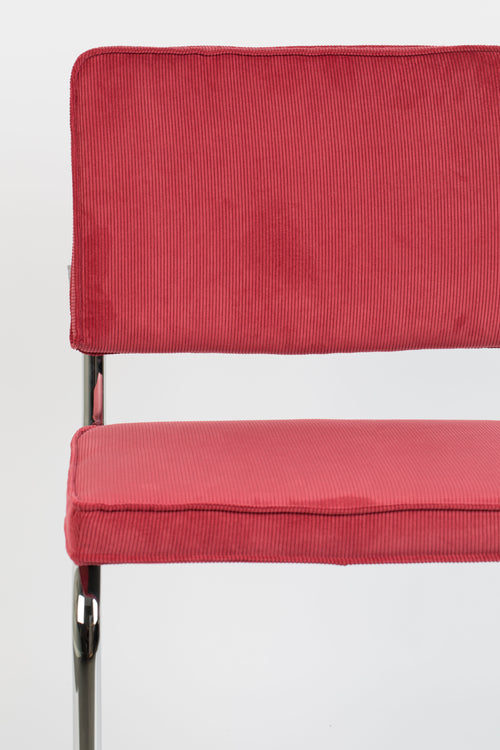 Zuiver Ridge Rib Eetkamerstoelen Rood - Set van 2 - vtwonen shop