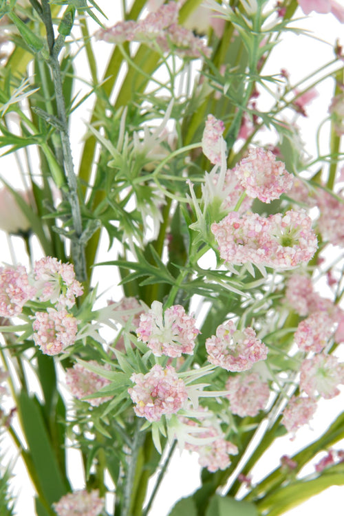 J-Line boeket Mix Bloemen - kunststof - roze