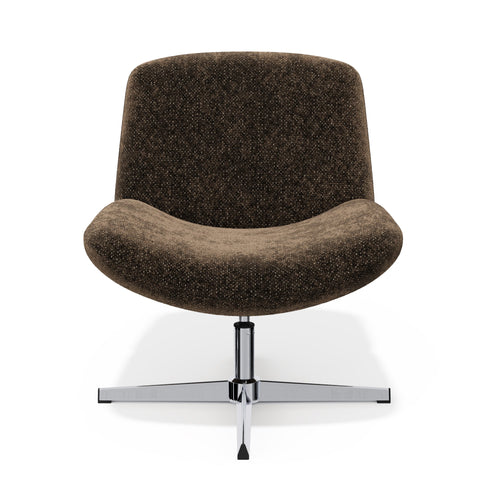 Premium Interiors - Draaistoel ABY - getextureerd fluweel espresso-bruin 66cm