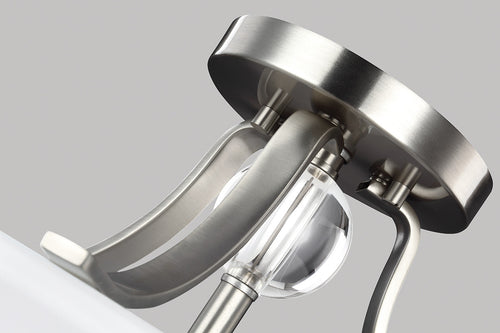 Elstead Evington - 2-lichts semi-inbouw plafondlamp satijn nikkel, E27