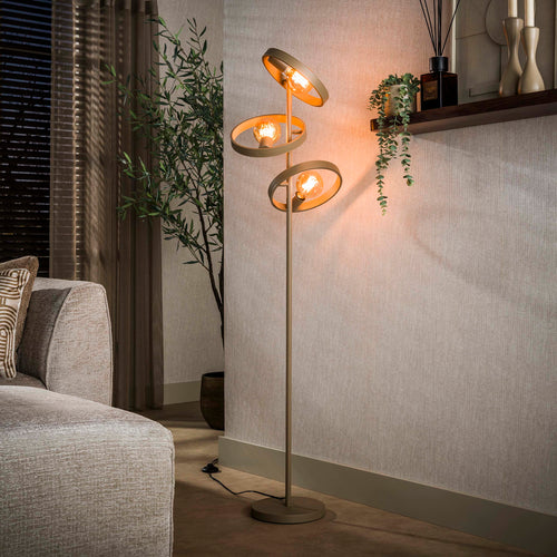 Giga Living Vloerlamp Hover - Beige Metaal - Ø40x155cm