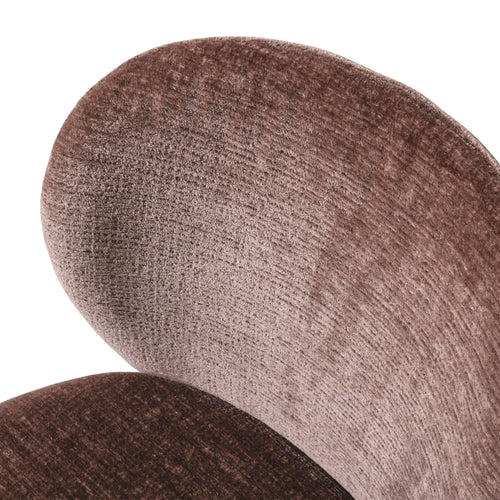 WOOOD eetkamerstoelen Femke - Chenille - Bruin- Set van 2