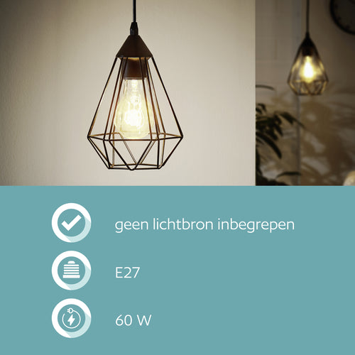 EGLO hanglamp Tarbes - e27 - ø 17,5 cm - zwart