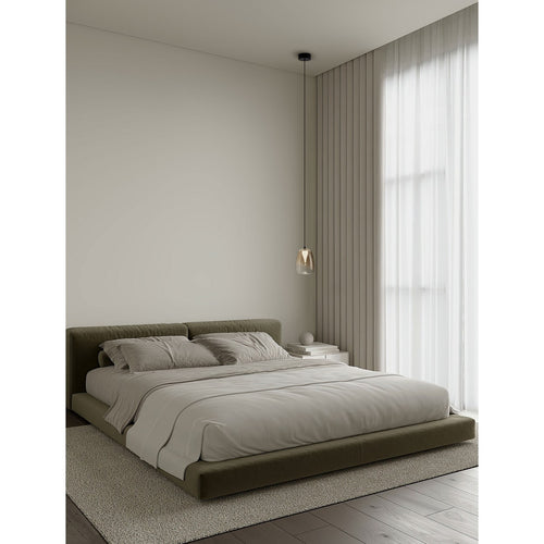 Nova Luce OBLO Slanke hanglamp voor plafond, amberkleurig, matzwart, LED, 3W, 195lm, 3000K