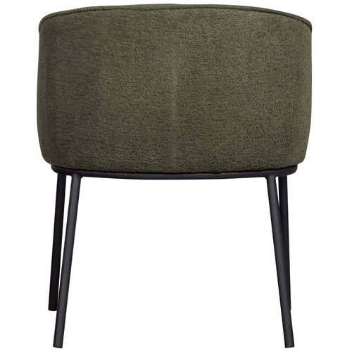WOOOD eetkamerstoelen Leon - Bouclé - Bosgroen - Set van 6