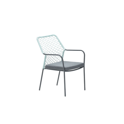 Dido dining fauteuil - carbon black - rope zachtgroen - mystic grey - vtwonen shop