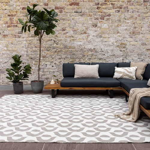 Buitenkleed Esta - Naturel/Wit - dubbelzijdig - EVA Interior - 240 x 340 cm - vtwonen shop