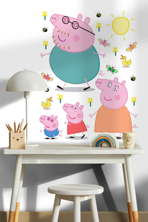 Sanders & Sanders muursticker Peppa Pig multicolor - 85 x 65 cm - 601359