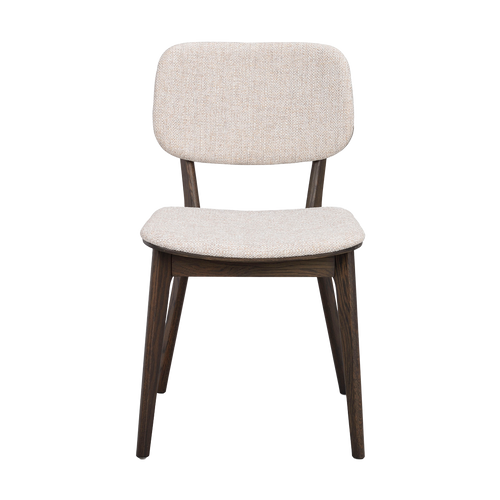 Rowico Home Barrett Houten Eetkamerstoel Bruin met Beige Zitting