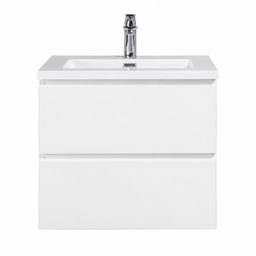 Badplaats Badkamermeubel Set Angela 60 cm – Wit Hoogglans – Badmeubel met Wastafel