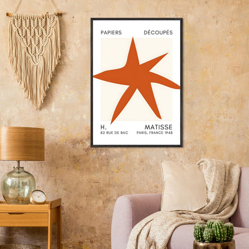 Artfulprints Poster Matisse – Star of the sea orange   - 30x40 cm - Oranje