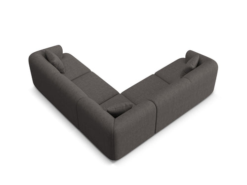 Cosmopolitan Design Symmetrische modulaire hoekbank Campi 6-zits, structurele stof grijs - 255x255x70cm