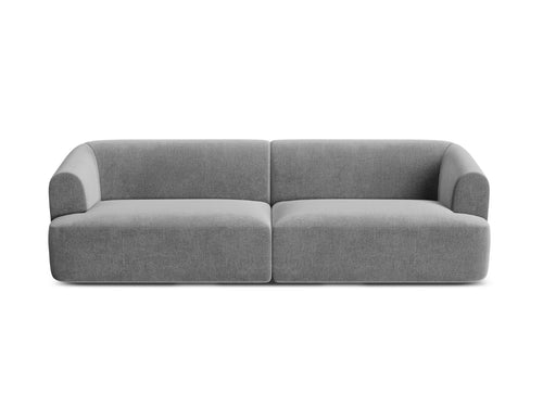 Cosmopolitan Design Modulaire bank Campi 4-zits, flueel grijs - 90x255x70cm