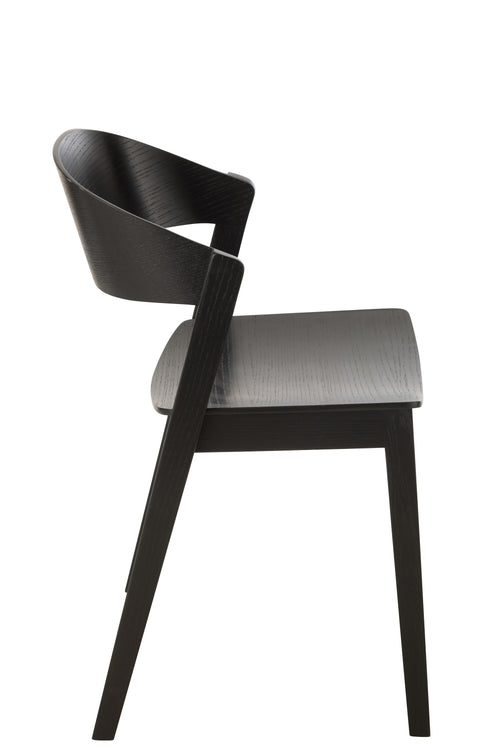 J-Line stoel Laga - eikhout/multiplex - zwart