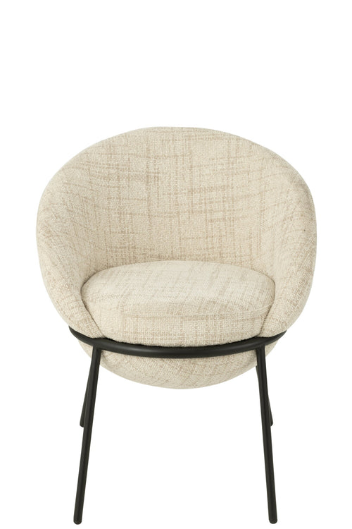 J-Line stoel - ijzer - beige/zwart