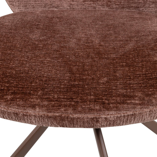 WOOOD eetkamerstoelen Femke - Chenille - Bruin- Set van 2 - vtwonen shop