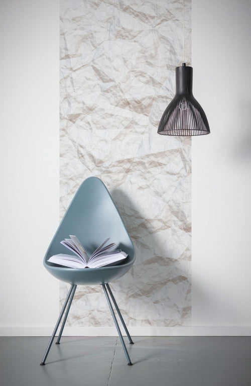 Sanders & Sanders fotobehang verfrommeld paneel gebroken wit - 100 x 250 cm - 611964 - vtwonen shop