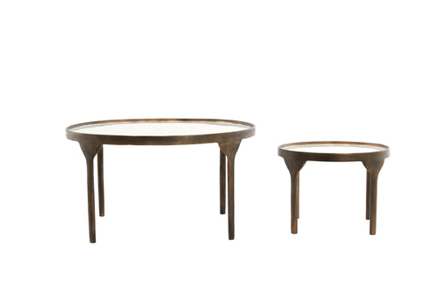 Light & Living salontafel ELI - Ø85x42 cm - wit - Set van 2 - vtwonen shop